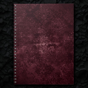 Cuaderno Velvety Wine Damask   Bordeaux Sangria Grunge Glam