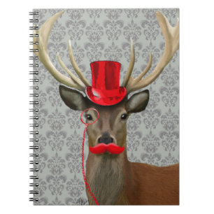 Cuaderno Venado con Gorra rojo y bigote