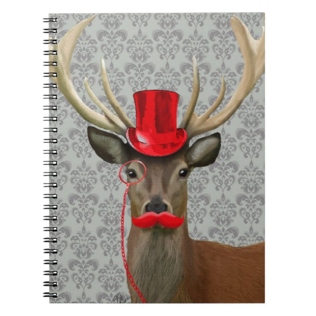 Cuaderno Venado con Gorra rojo y bigote (Frente)