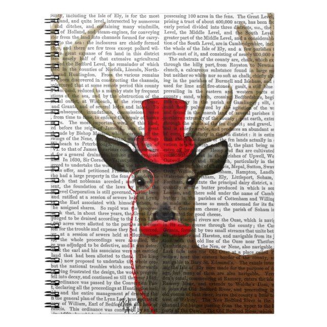 Cuaderno Venado con sombrero rojo superior y bigote (Frente)