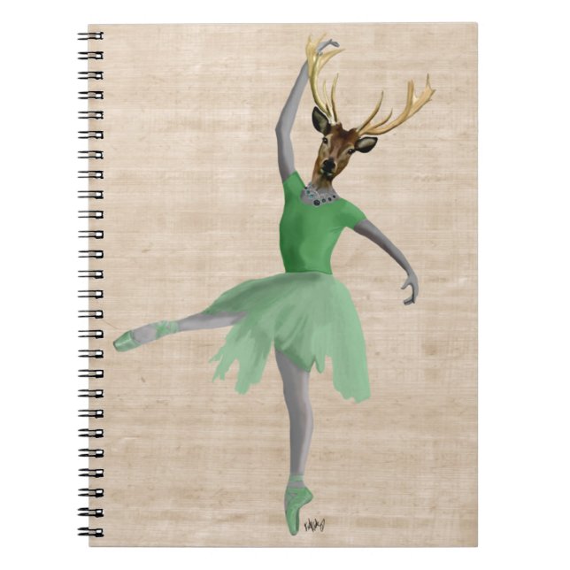 Cuaderno Venado de ballet en verde 2 (Frente)