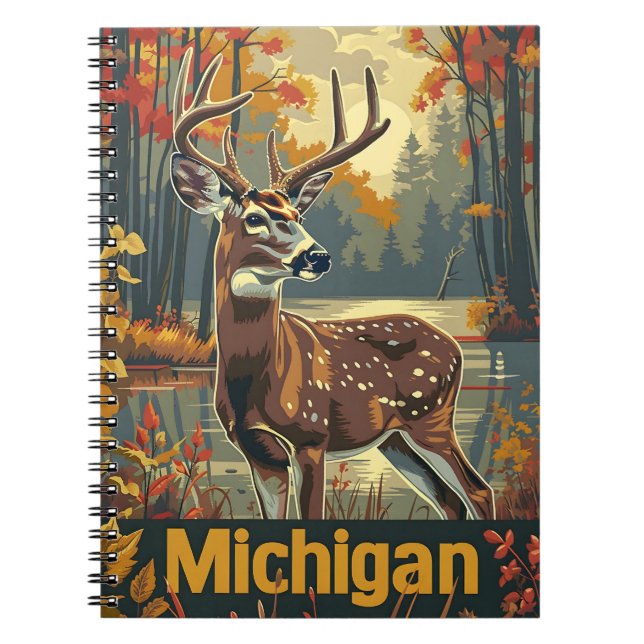 Cuaderno Venado de cola blanca de Michigan (Frente)