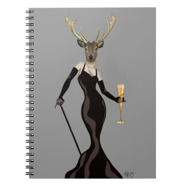 Cuaderno Venado de glamour en negro 2 (Frente)