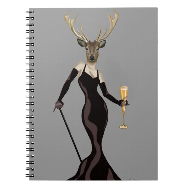 Cuaderno Venado de glamour en negro 3 (Frente)