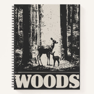 Cuaderno Venado minimalista y alba en los bosques Vintage