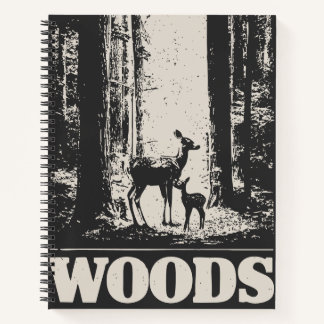 Cuaderno Venado minimalista y alba en los bosques | Vintage