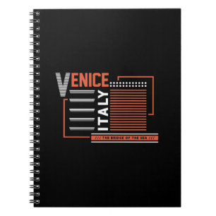 Cuaderno Venecia Italia Diseño de tipografía geométrica mod