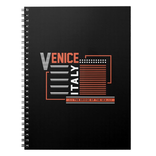 Cuaderno Venecia Italia Diseño de tipografía geométrica mod (Frente)