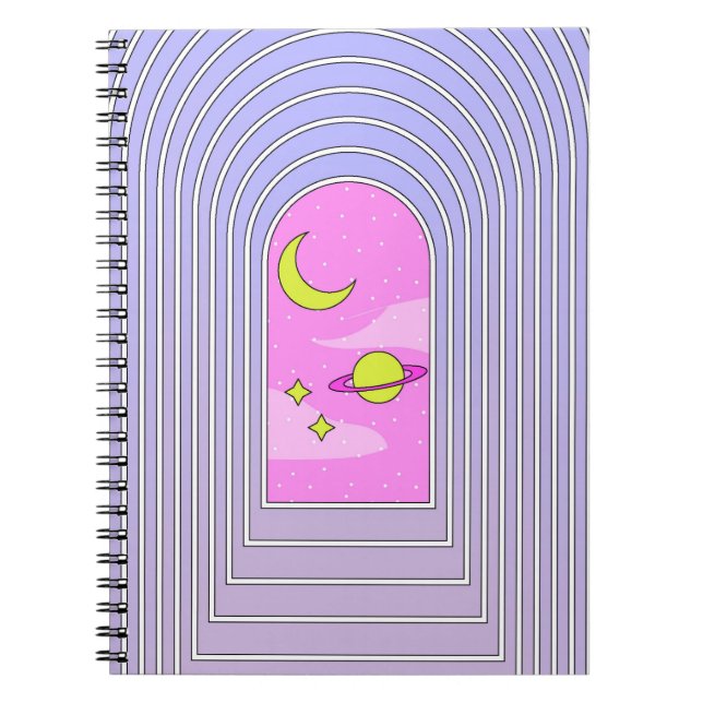 Cuaderno Ventana al universo, arte digital del cosmos esoté (Frente)