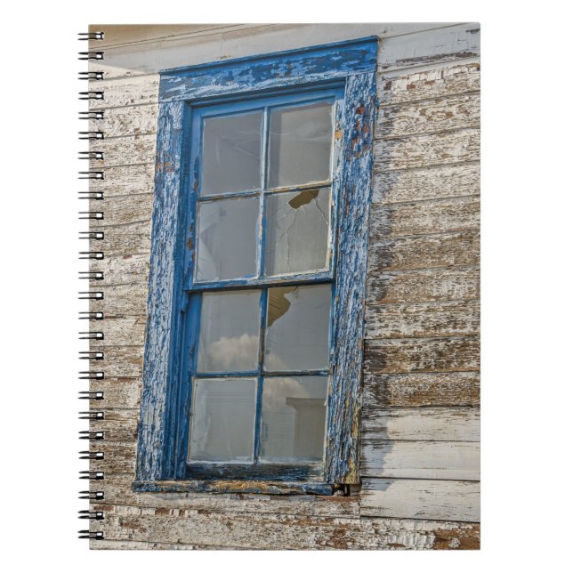Cuaderno Ventana antigua con pintura azul meteorológica (Frente)