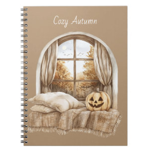 Cuaderno Ventana de calabaza de otoño acogedor