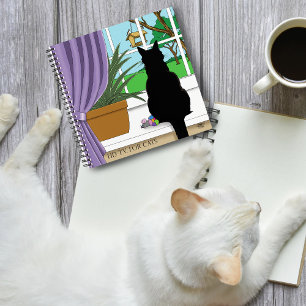 Cuaderno Ventana de visualización de gato negro