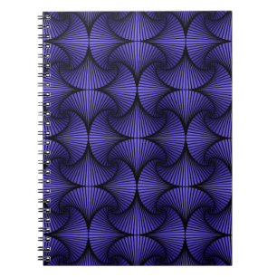 Cuaderno Ventilador de vieira 3D geométrico gráfico Púrpura