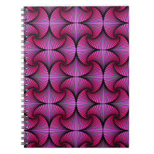 Cuaderno Ventilador de vieira 3D geométrico gráfico rosa