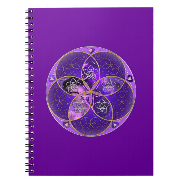 Cuaderno Venus Flor de amor finaART rosa violeta (Frente)