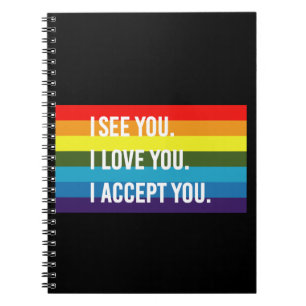 Cuaderno Veo Te Amo Te Acepto Orgullo Gay Camiseta LGBT