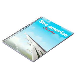 Cuaderno Ver América "vuela hoy" impresión vintage de vacac