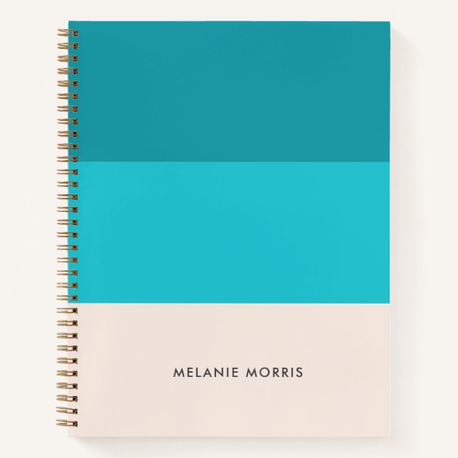 Cuaderno Verano Aqua Blue Beach Vibe Stripes (Anverso)