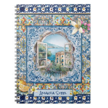 verano azulejos azules florales italianos cítricos
