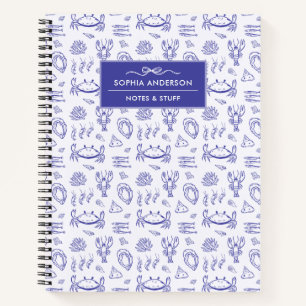 Cuaderno Verano Caprichoso Azul Costero Nombre Personalizad