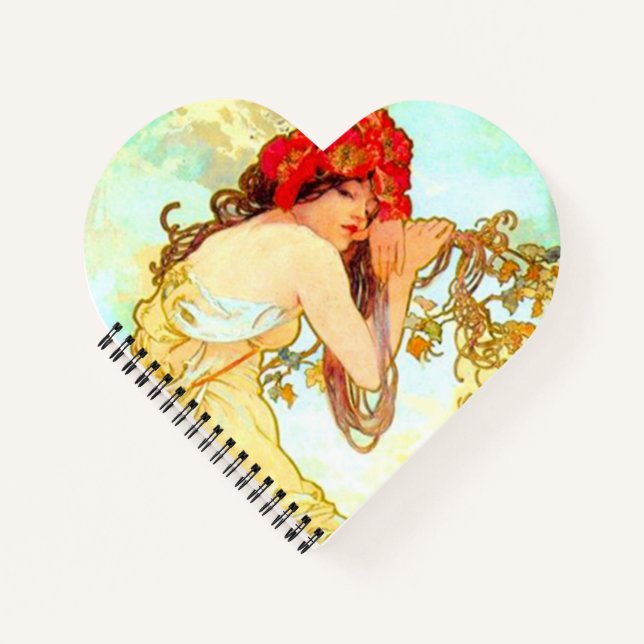 Cuaderno Verano de Art Nouveau de Alphonse Mucha (Anverso)