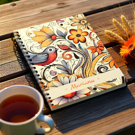 Cuaderno Verano de diseño pichón y floral