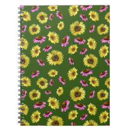Cuaderno Verano de invierno de verano con flores de girasol