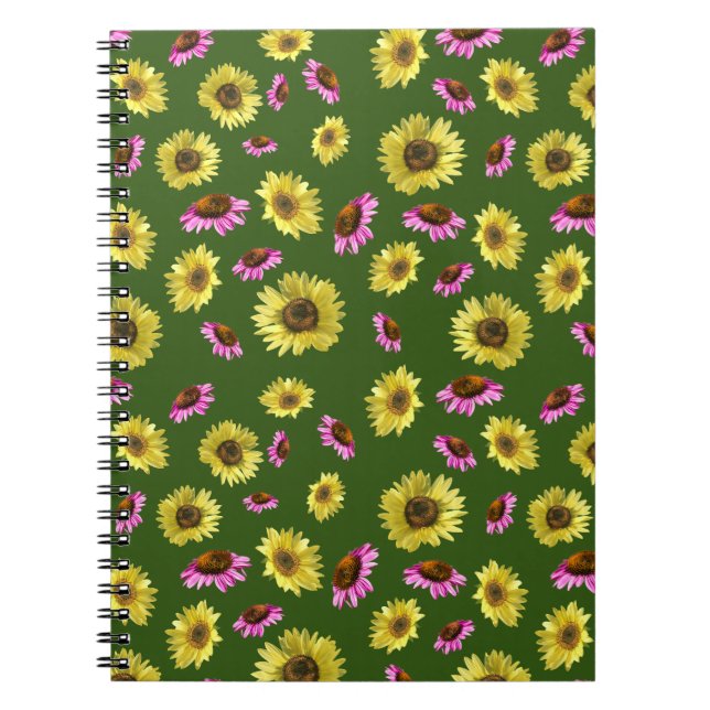 Cuaderno Verano de invierno de verano con flores de girasol (Frente)