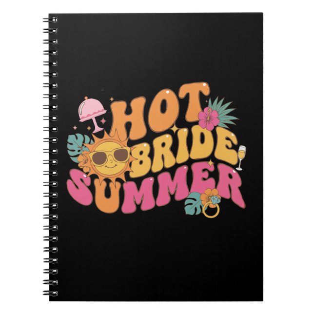 Cuaderno Verano de Novia Caliente Fiesta de Despedida Retro (Frente)