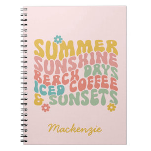 Cuaderno Verano Diciendo Retro Beach Helado Café Sunsets