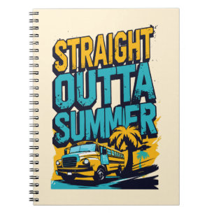 Cuaderno Verano directo hacia fuera - Retro de vuelta a la
