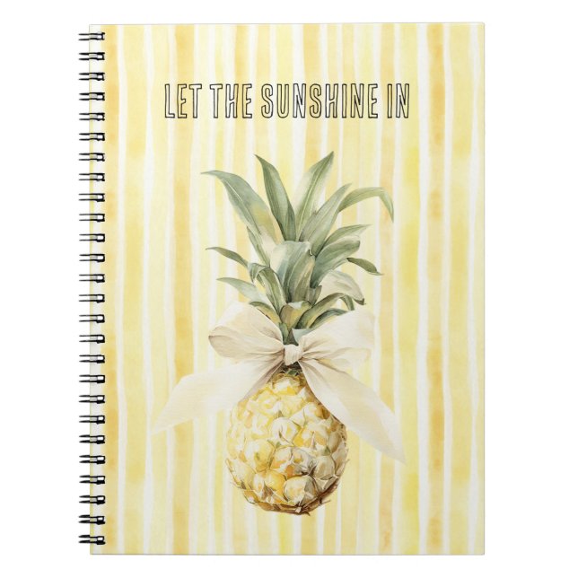 Cuaderno Verano en el Sol Amarillo Rayas Piña (Frente)