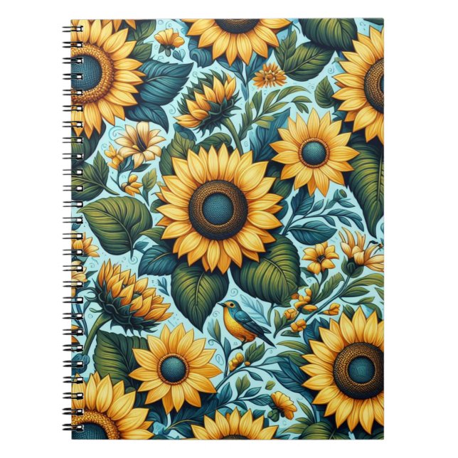 Cuaderno Verano/girasol/ave (Frente)