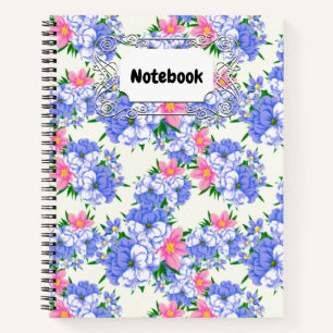 Cuaderno Verano Morado Pink Floral Garden Acuarela
