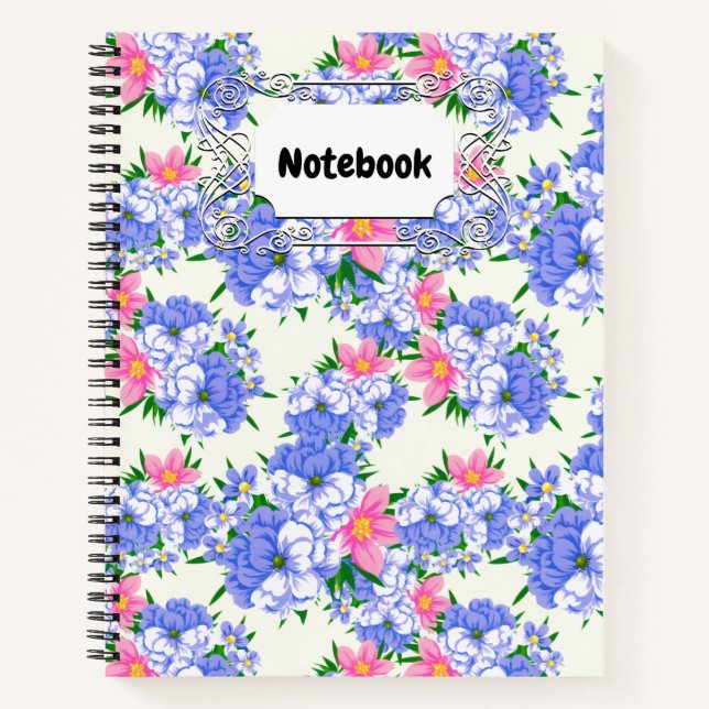 Cuaderno Verano Morado Pink Floral Garden Acuarela (Anverso)