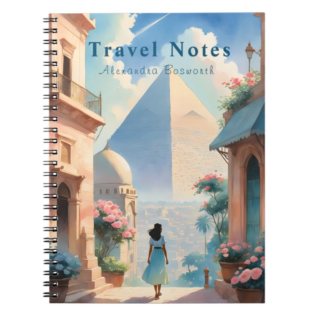 Cuaderno Verano personalizado en notas de viaje de Egipto - (Frente)