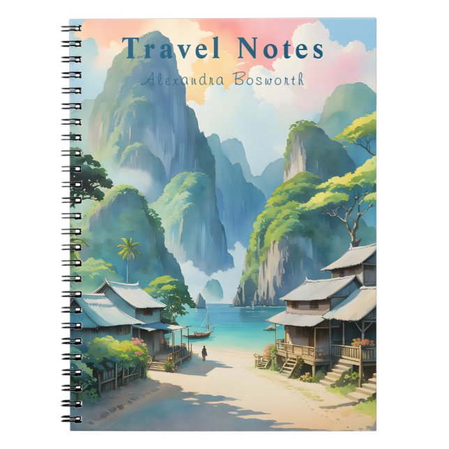 Cuaderno Verano personalizado en notas de viaje de Filipina (Frente)