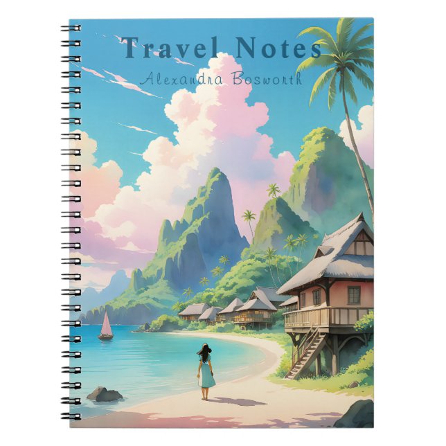 Cuaderno Verano personalizado en notas de viaje de Filipina (Frente)
