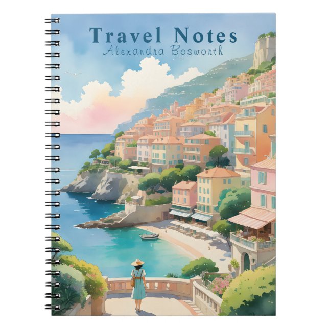 Cuaderno Verano personalizado en notas de viaje de Francia  (Frente)