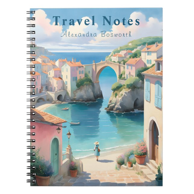 Cuaderno Verano personalizado en notas de viaje de Francia  (Frente)