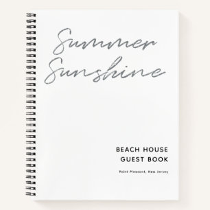 Cuaderno Verano Sunshine Minimalista Beach House Guest Hous