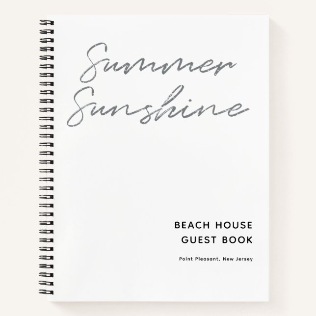 Cuaderno Verano Sunshine Minimalista Beach House Guest Hous (Anverso)