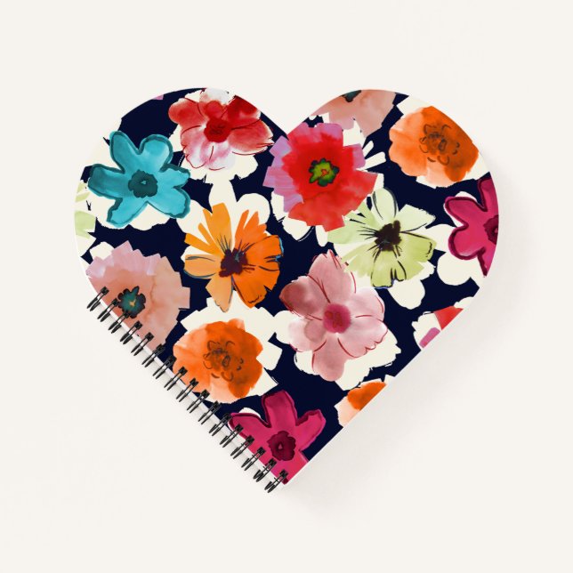 Cuaderno Verano tropical | Diseño de florines coloridos (Anverso)
