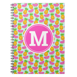 Cuaderno Verano Tropical Piña y Sandía Monograma