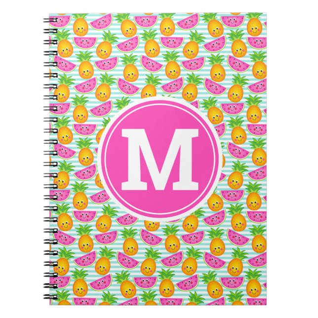 Cuaderno Verano Tropical Piña y Sandía Monograma (Frente)