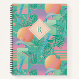 Cuaderno Verano Vaporwave Sunset y Palm Trees
