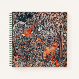 Cuaderno VERDAD, ANIMALES FORESTALES Pheasant, Red Fox Flor