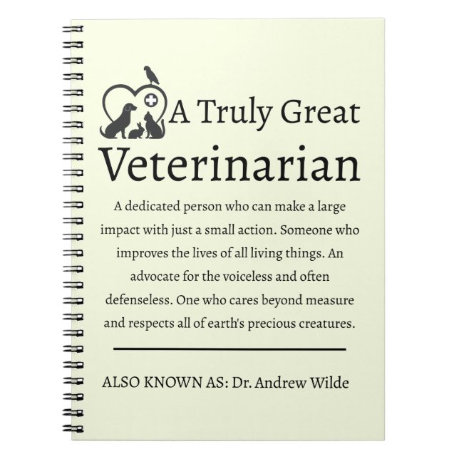 Cuaderno Verdaderamente gran veterinario veterinario veteri (Frente)