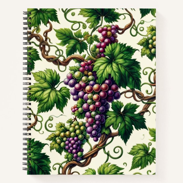 Cuaderno Verdant Vineyard Bliss: un tapiz de los apájaros (Anverso)