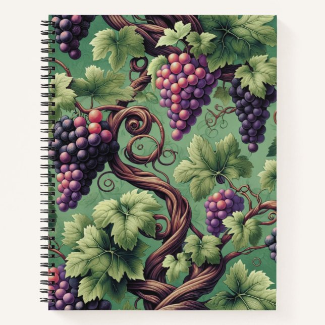 Cuaderno Verdant Vineyard Bliss: un tapiz de los apájaros (Anverso)